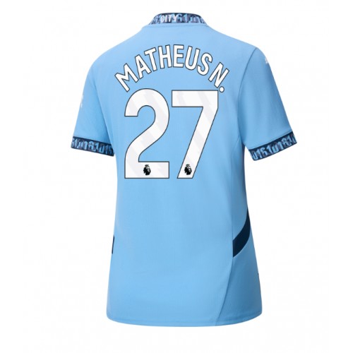 Fotbalové Dres Manchester City Matheus Nunes #27 Dámské Domácí 2024-25 Krátký Rukáv